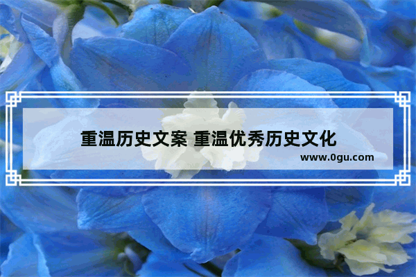 重温历史文案 重温优秀历史文化
