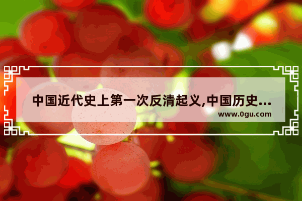 中国近代史上第一次反清起义,中国历史武装