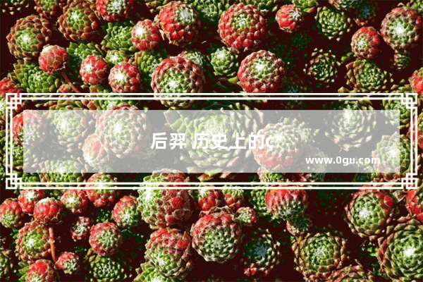 后羿 历史上的神射手与英雄