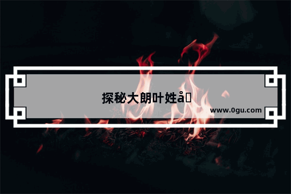 探秘大朗叶姓历史人物 传承与辉煌