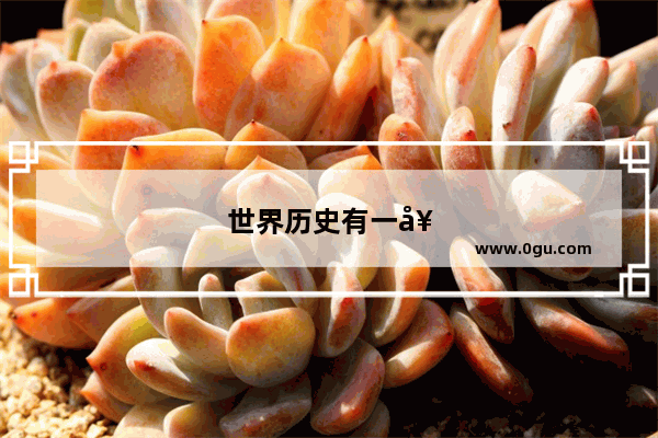 世界历史有一套出版信息全揭秘！