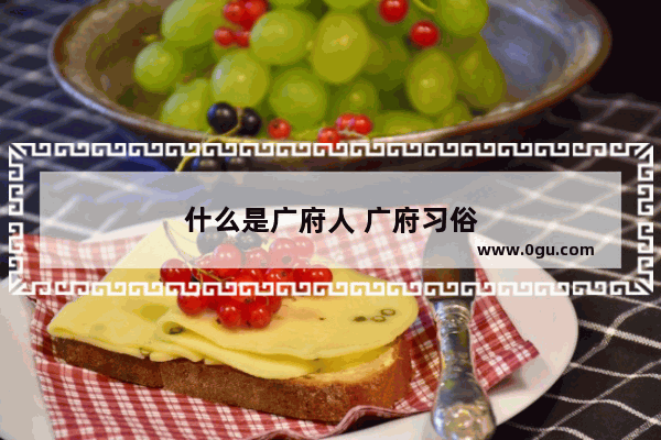 什么是广府人 广府习俗