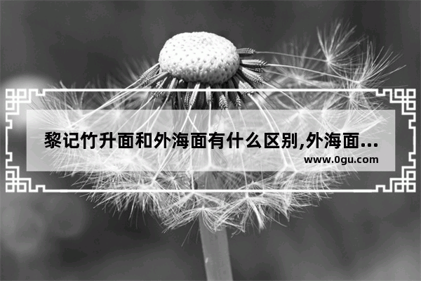 黎记竹升面和外海面有什么区别,外海面历史故事