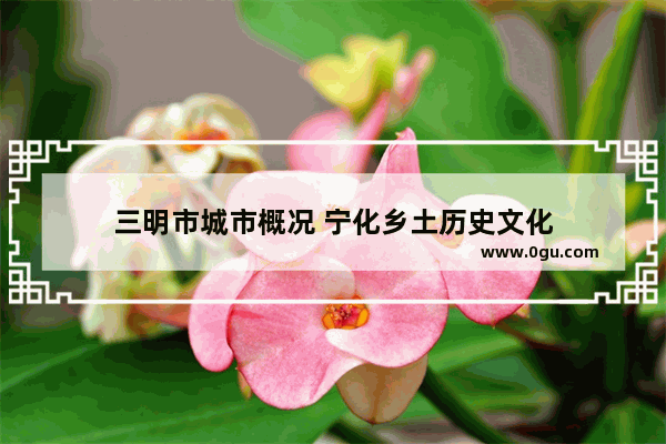 三明市城市概况 宁化乡土历史文化