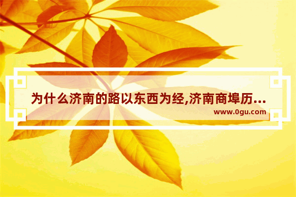 为什么济南的路以东西为经,济南商埠历史故事