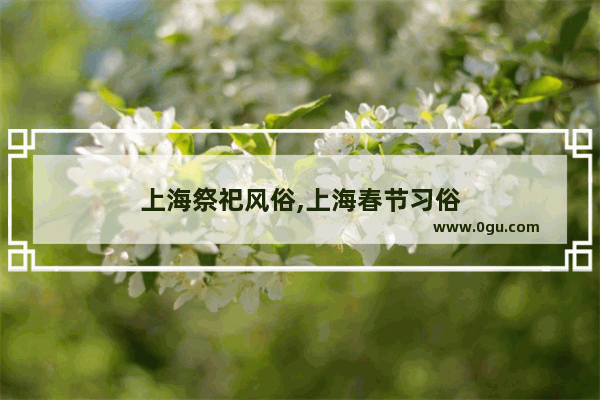 上海祭祀风俗,上海春节习俗