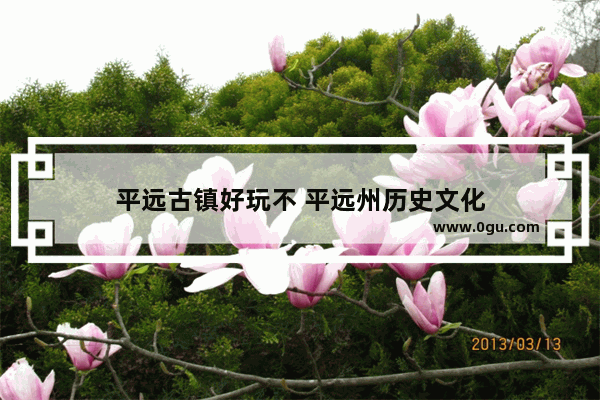 平远古镇好玩不 平远州历史文化