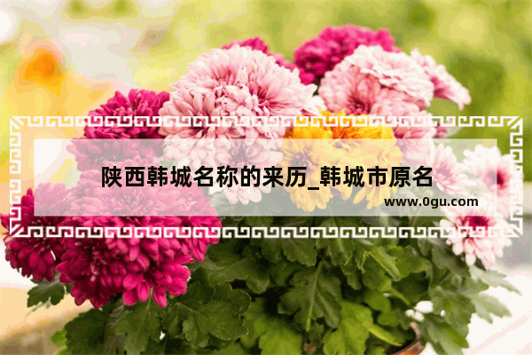 陕西韩城名称的来历_韩城市原名