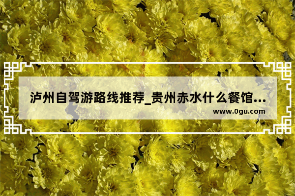 泸州自驾游路线推荐_贵州赤水什么餐馆最有特色