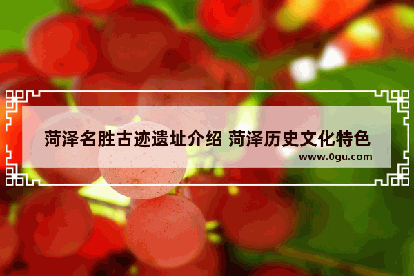 菏泽名胜古迹遗址介绍 菏泽历史文化特色