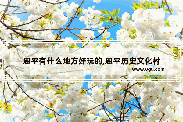 恩平有什么地方好玩的,恩平历史文化村