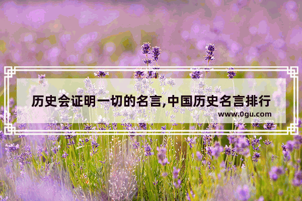 历史会证明一切的名言,中国历史名言排行