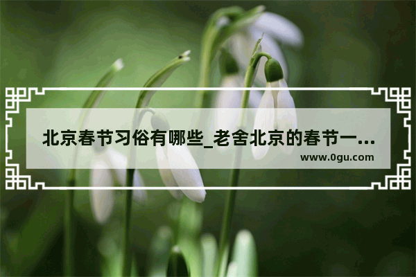 北京春节习俗有哪些_老舍北京的春节一共讲了几个习俗