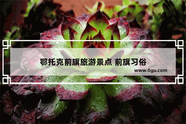 鄂托克前旗旅游景点 前旗习俗