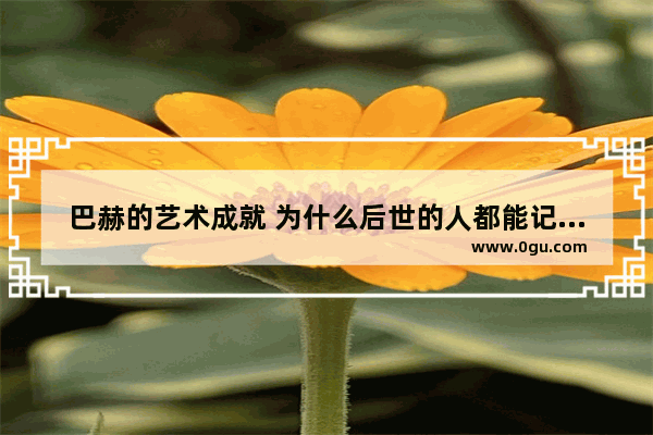 巴赫的艺术成就 为什么后世的人都能记住他_世界公认十大必读史书