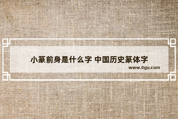 小篆前身是什么字 中国历史篆体字