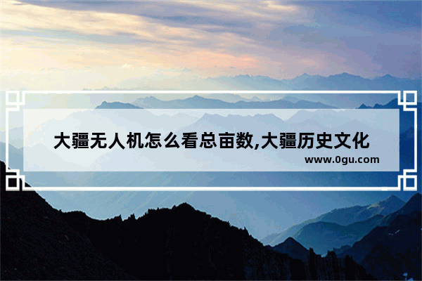大疆无人机怎么看总亩数,大疆历史文化