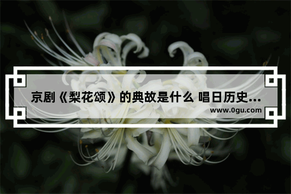 京剧《梨花颂》的典故是什么 唱日历史故事
