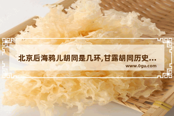 北京后海鸦儿胡同是几环,甘露胡同历史故事