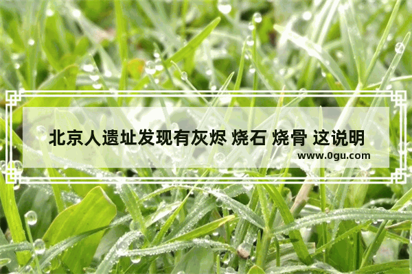 北京人遗址发现有灰烬 烧石 烧骨 这说明了什么_广东烧腊烧咸骨的做法