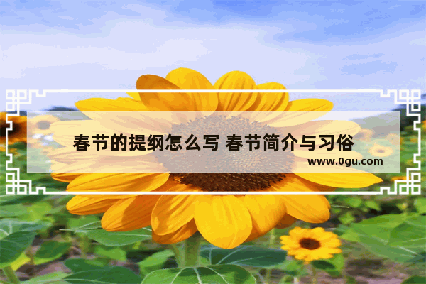 春节的提纲怎么写 春节简介与习俗