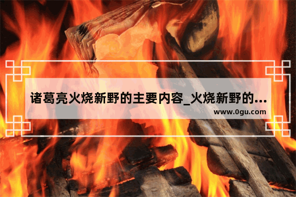 诸葛亮火烧新野的主要内容_火烧新野的介绍