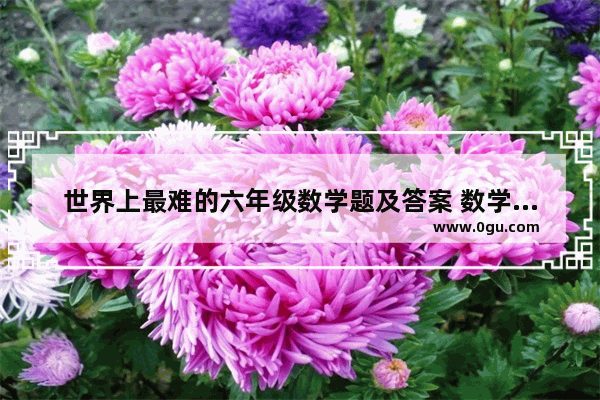 世界上最难的六年级数学题及答案 数学历史故事搞笑