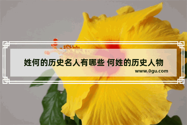 姓何的历史名人有哪些 何姓的历史人物