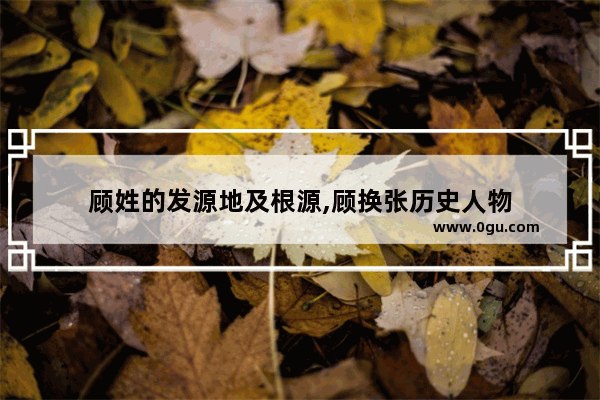 顾姓的发源地及根源,顾换张历史人物