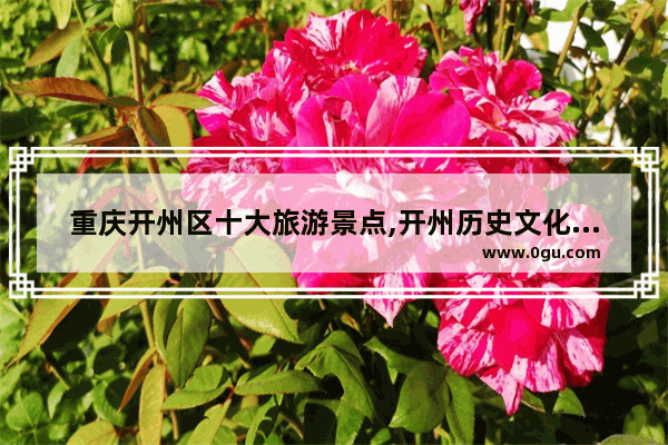 重庆开州区十大旅游景点,开州历史文化资料
