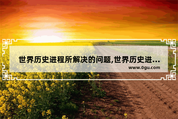 世界历史进程所解决的问题,世界历史进程所解决的问题