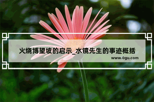 火烧博望坡的启示_水镜先生的事迹概括