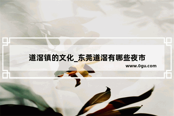 道滘镇的文化_东莞道滘有哪些夜市