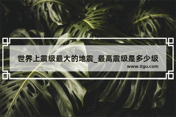 世界上震级最大的地震_最高震级是多少级