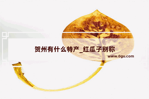 贺州有什么特产_红瓜子别称