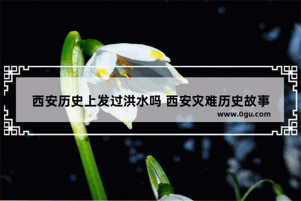 西安历史上发过洪水吗 西安灾难历史故事