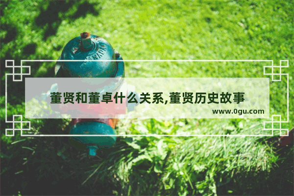 董贤和董卓什么关系,董贤历史故事