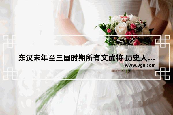 东汉末年至三国时期所有文武将 历史人物子业