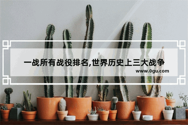 一战所有战役排名,世界历史上三大战争