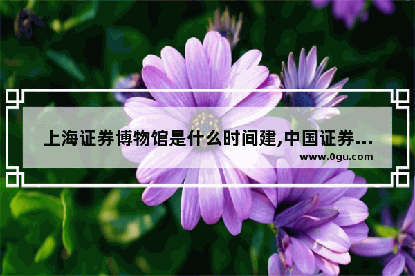 上海证券博物馆是什么时间建,中国证券历史文化