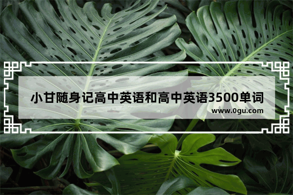 小甘随身记高中英语和高中英语3500单词有什么区别 小甘英语语法