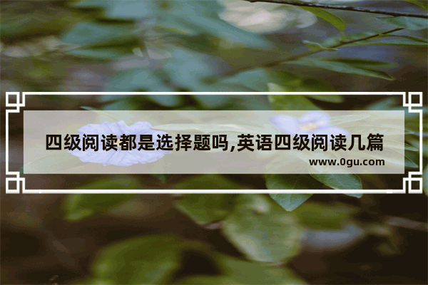四级阅读都是选择题吗,英语四级阅读几篇