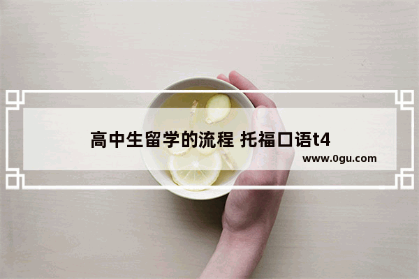 高中生留学的流程 托福口语t4