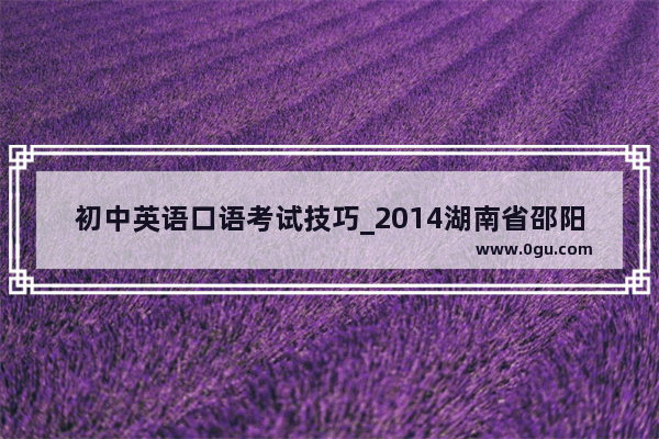 初中英语口语考试技巧_2014湖南省邵阳市中考总分多少