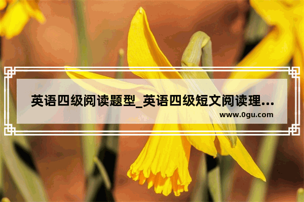 英语四级阅读题型_英语四级短文阅读理解有啥做题技巧