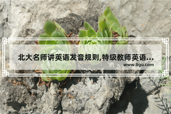 北大名师讲英语发音规则,特级教师英语考试