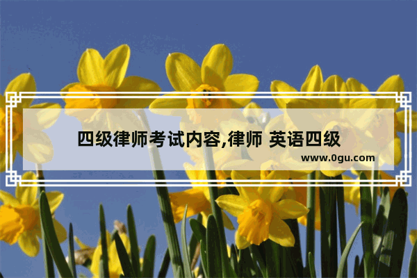 四级律师考试内容,律师 英语四级