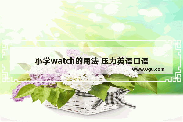小学watch的用法 压力英语口语