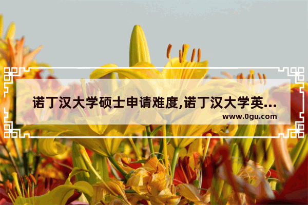 诺丁汉大学硕士申请难度,诺丁汉大学英语考试难度
