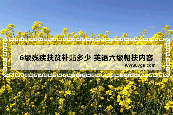 6级残疾扶贫补贴多少 英语六级帮扶内容